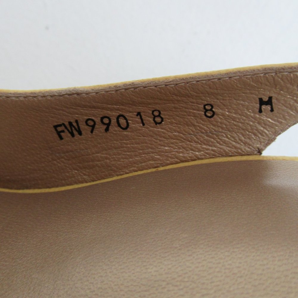 Stuart Weitzman Platform Leather Slingback Sandal Peep Toe Shoes Size 8 Yellow - Picture 10 of 10